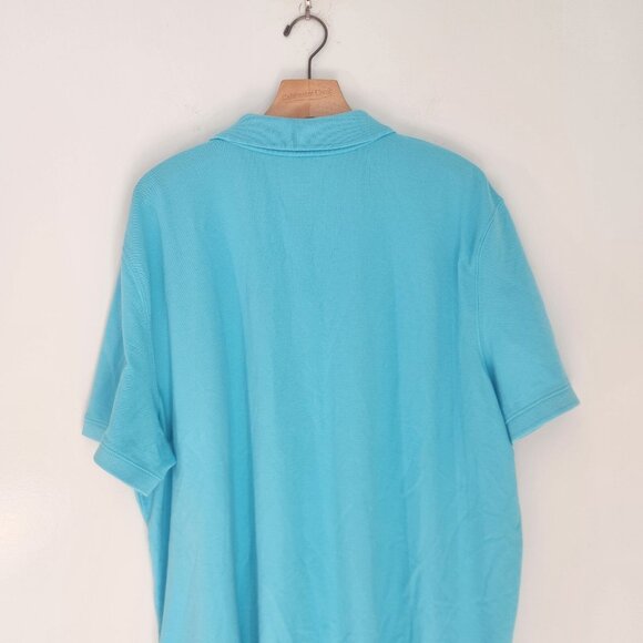 St John's Bay Comfort Flex Polo Shirt Classic Fit Golf Turquoise XXL 2XL - Picture 5 of 9